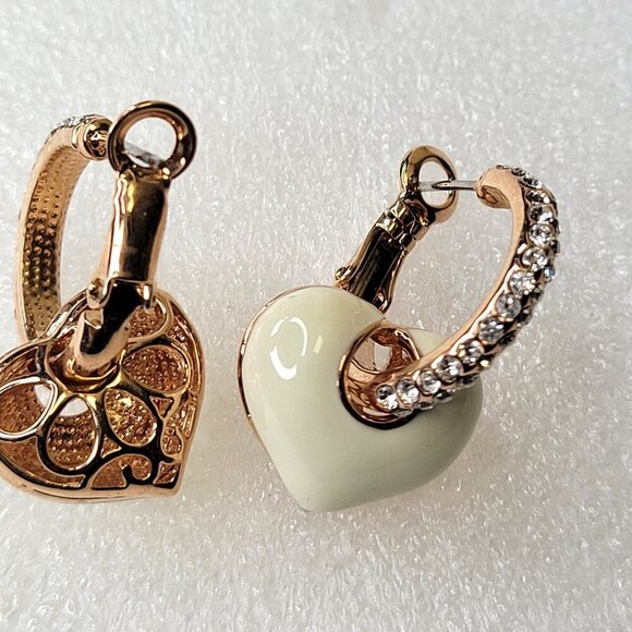 Small Heart Shaped Crystal Earrings - Picture 8 of 9